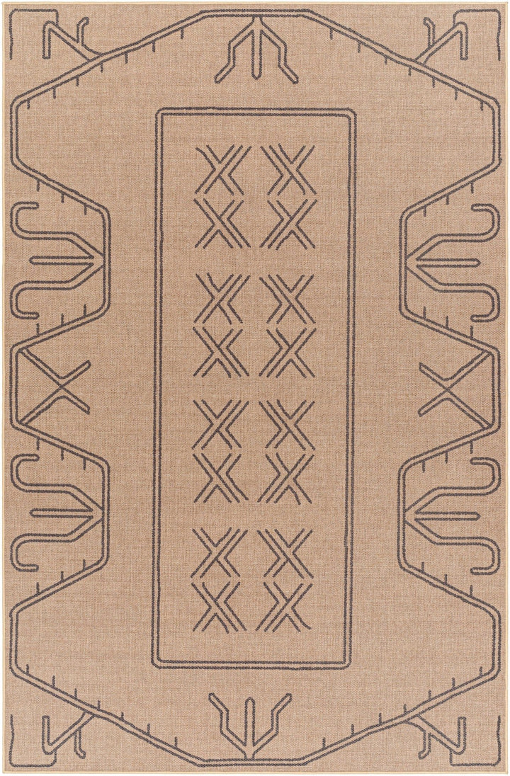 Anuja Traditional Geometric Design Tan Washable Jutely Rug - The Rug Decor