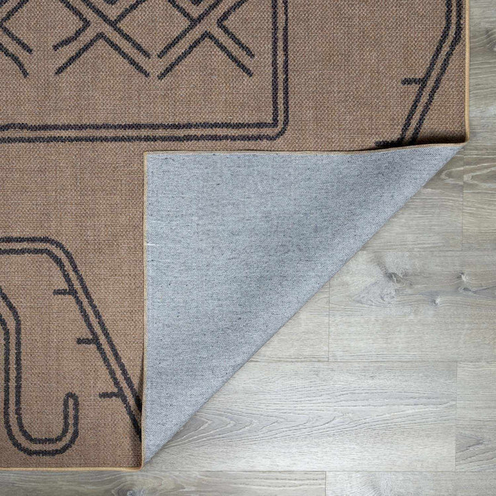 Anuja Traditional Geometric Design Tan Washable Jutely Rug - The Rug Decor