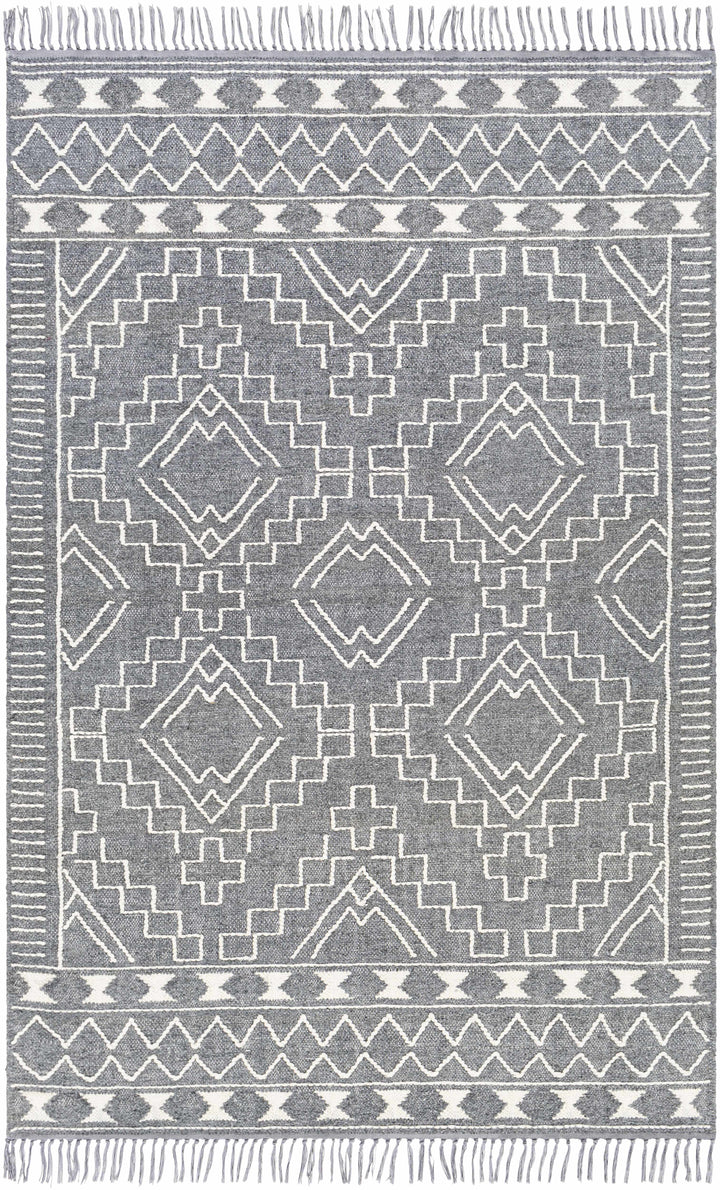 Apalachicola Gray Modern Style Hand Woven Wool Area Rug