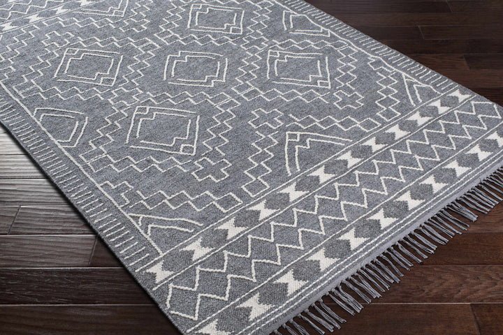 Apalachicola Gray Modern Style Hand Woven Wool Area Rug