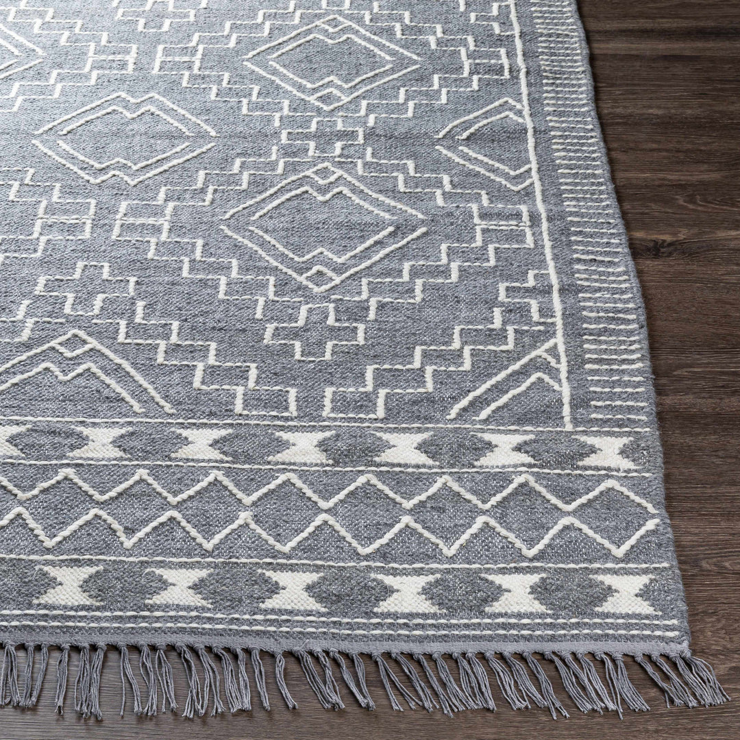 Apalachicola Gray Modern Style Hand Woven Wool Area Rug