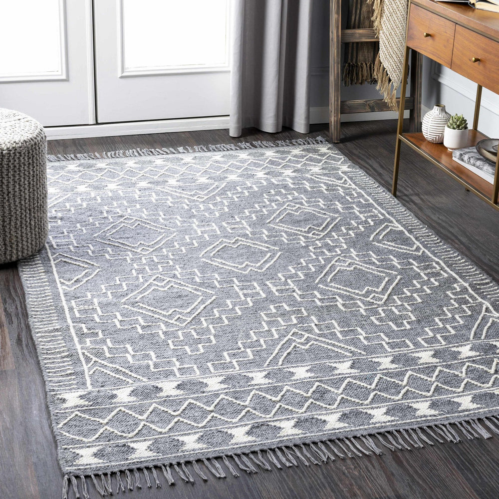 Apalachicola Gray Modern Style Hand Woven Wool Area Rug - The Rug Decor