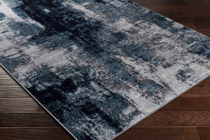 Apas Modern Abstract Design Gray And Blue Area Rug