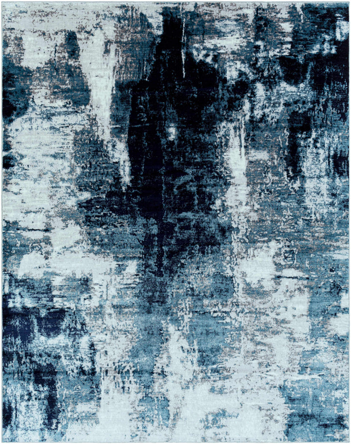 Apas Modern Abstract Design Gray And Blue Area Rug