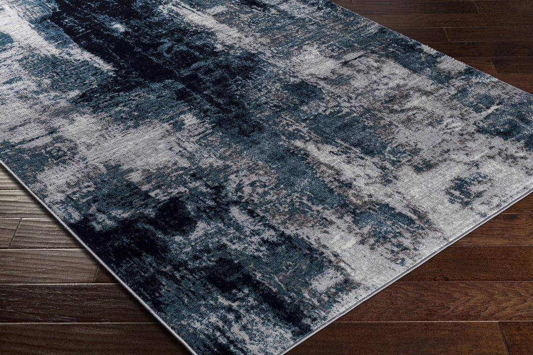 Apas Modern Abstract Design Gray And Blue Area Rug - The Rug Decor