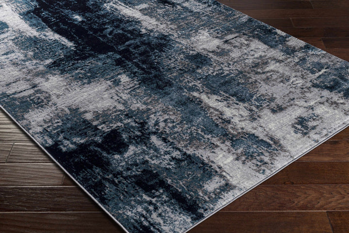 Apas Modern Abstract Design Gray And Blue Area Rug - The Rug Decor