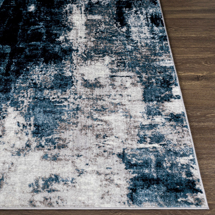 Apas Modern Abstract Design Gray And Blue Area Rug - The Rug Decor