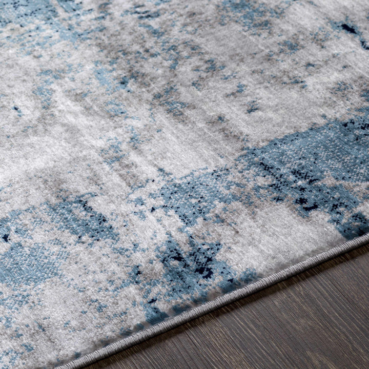 Apas Modern Abstract Design Gray And Blue Area Rug
