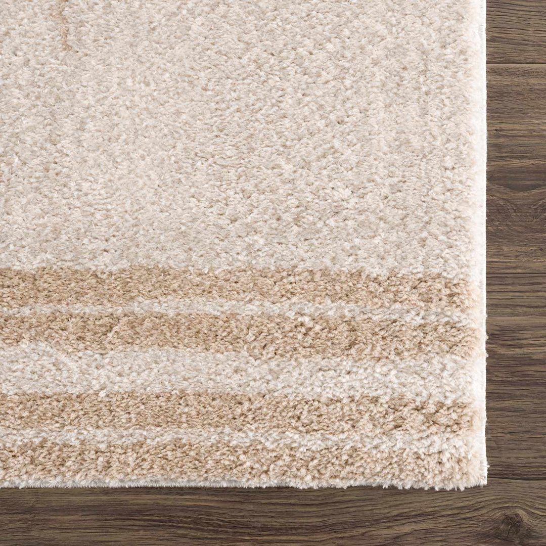 Apichu Contemporary Geometrical Beige And Camel Washable Area Rug - The Rug Decor