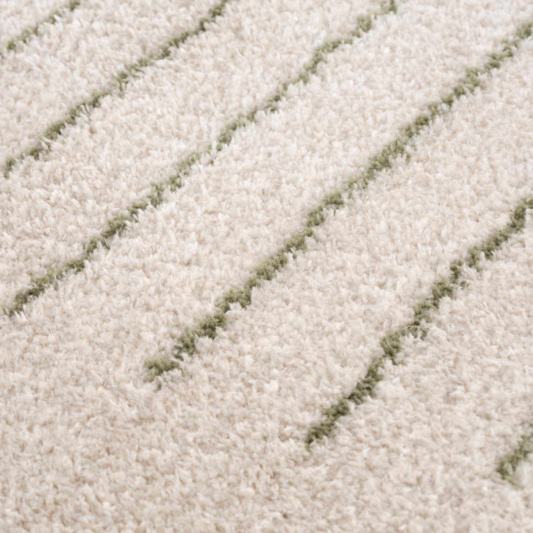 Apichu Contemporary Geometrical Beige And Green Washable Area Rug - The Rug Decor