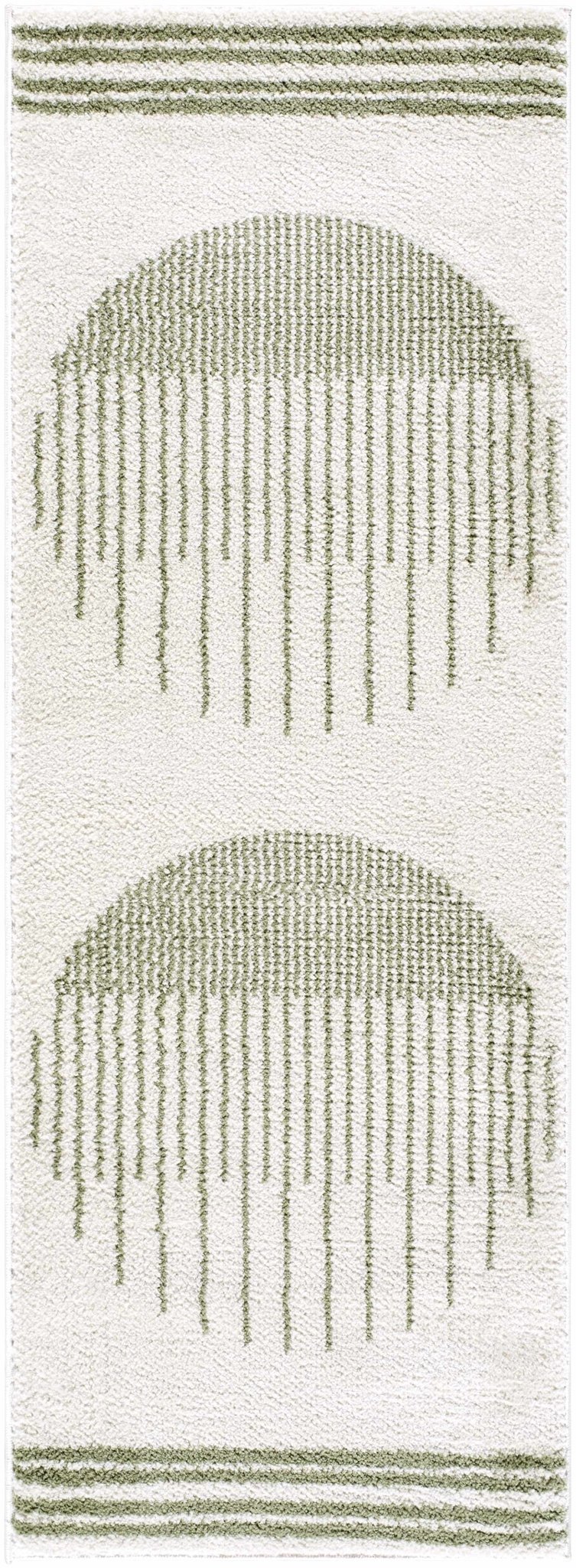Apichu Contemporary Geometrical Beige And Green Washable Area Rug - The Rug Decor