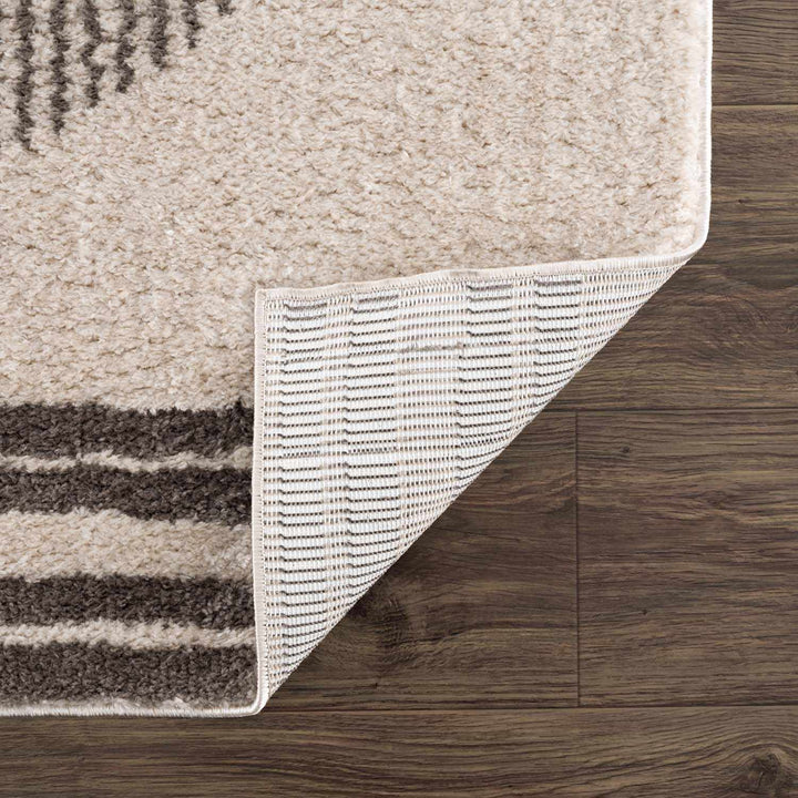 Apichu Contemporary Style Beige And Charcoal Washable Area Rug - The Rug Decor