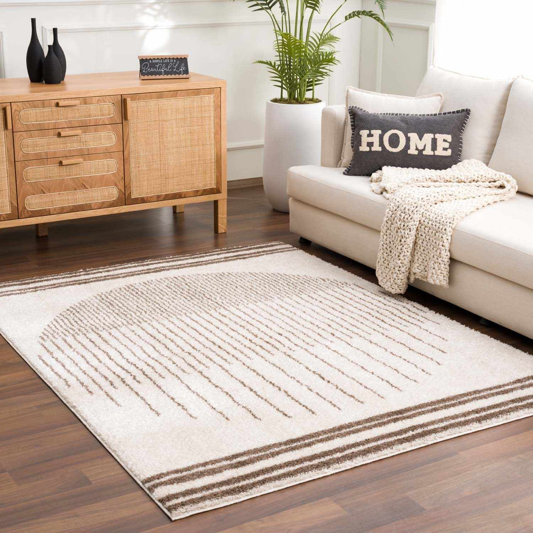 Apichu Modern Brown And Beige Washable Area Rug - The Rug Decor
