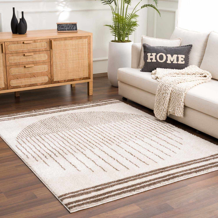 Apichu Modern Brown And Beige Washable Area Rug - The Rug Decor