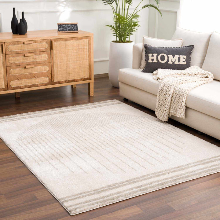 Apichu Modern Style Beige And Gray Washable Area Rug - The Rug Decor