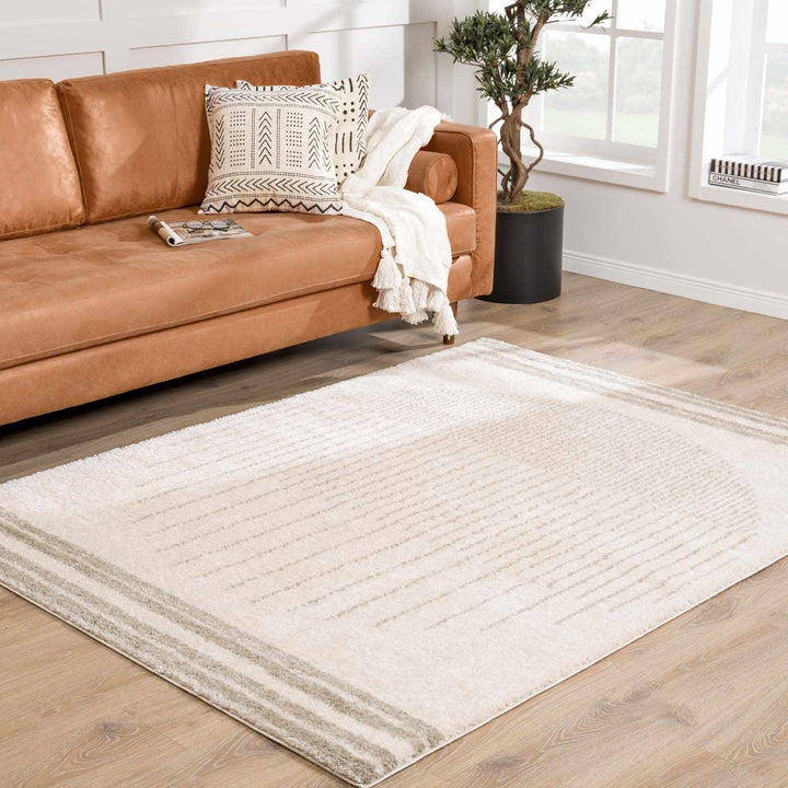 Apichu Modern Style Beige And Gray Washable Area Rug - The Rug Decor