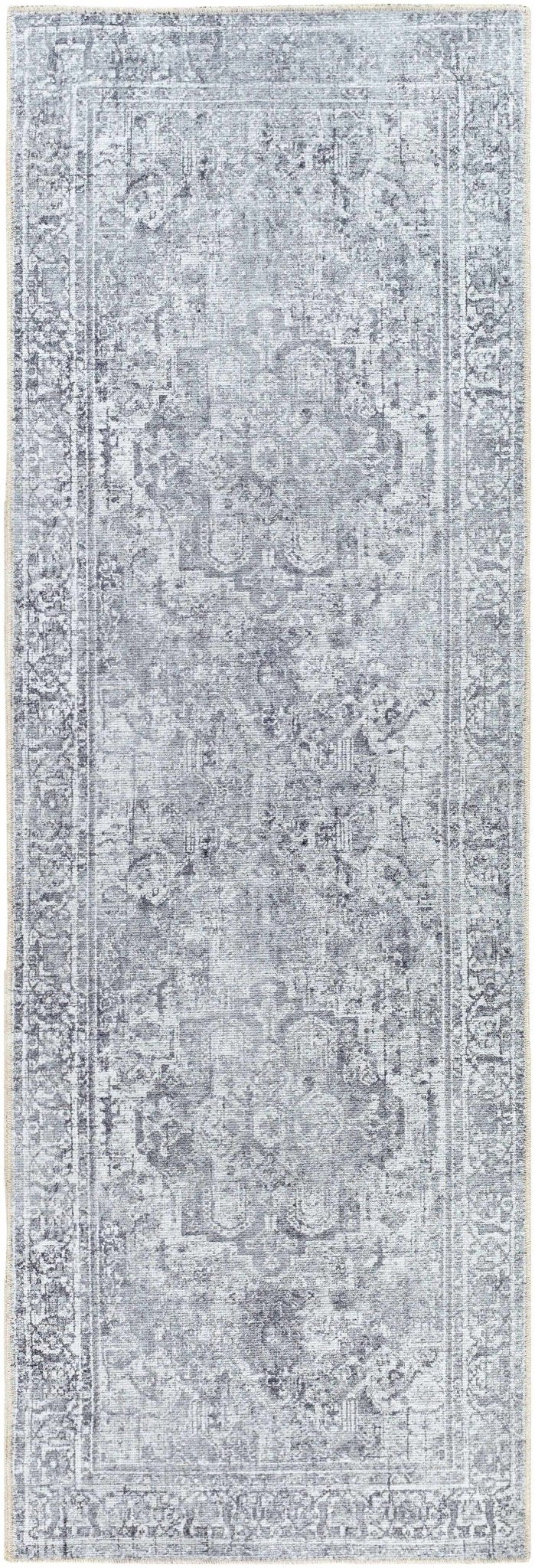 Aquino Traditional Style Gray Washable Rug - The Rug Decor