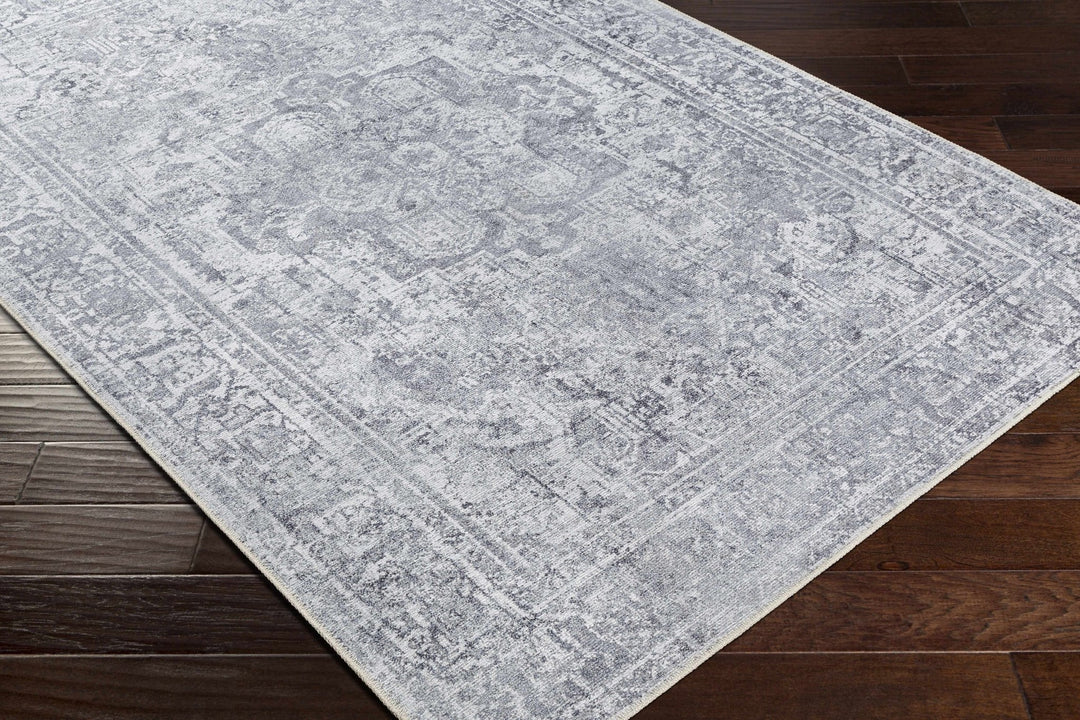 Aquino Traditional Style Gray Washable Rug - The Rug Decor
