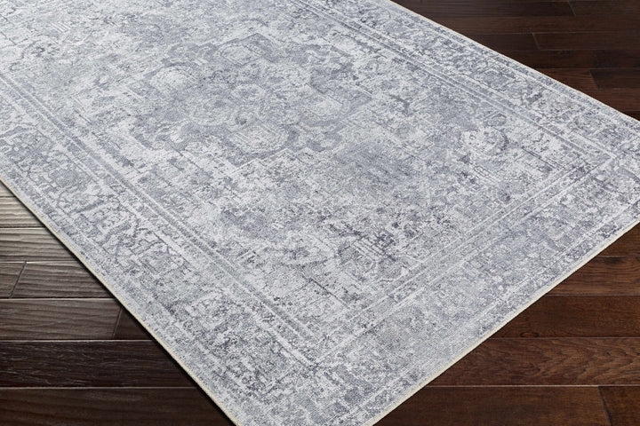 Aquino Traditional Style Gray Washable Rug - The Rug Decor