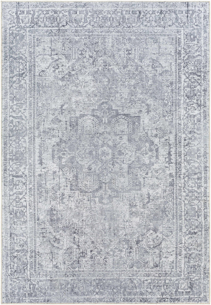 Aquino Traditional Style Gray Washable Rug - The Rug Decor