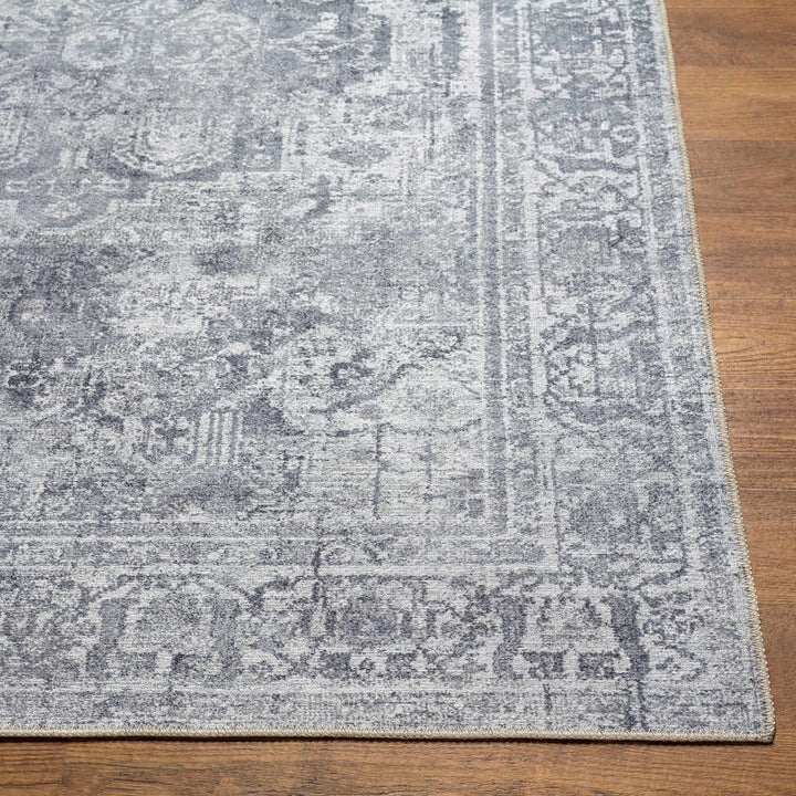 Aquino Traditional Style Gray Washable Rug - The Rug Decor