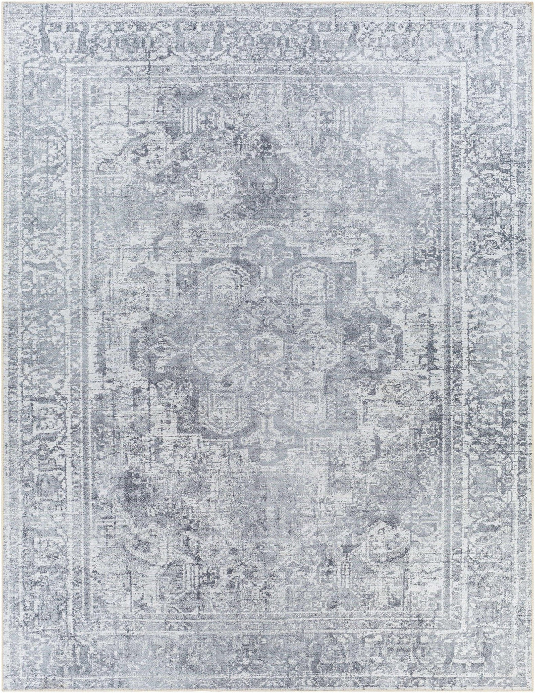Aquino Traditional Style Gray Washable Rug - The Rug Decor