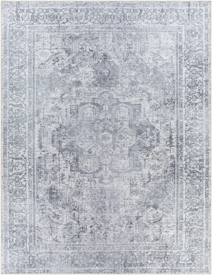 Aquino Traditional Style Gray Washable Rug - The Rug Decor