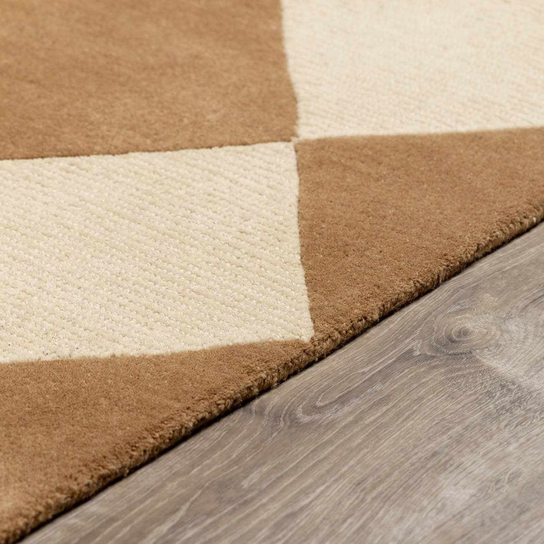 Aradia Modern Geometrical Brown And Tan Area Rug - The Rug Decor