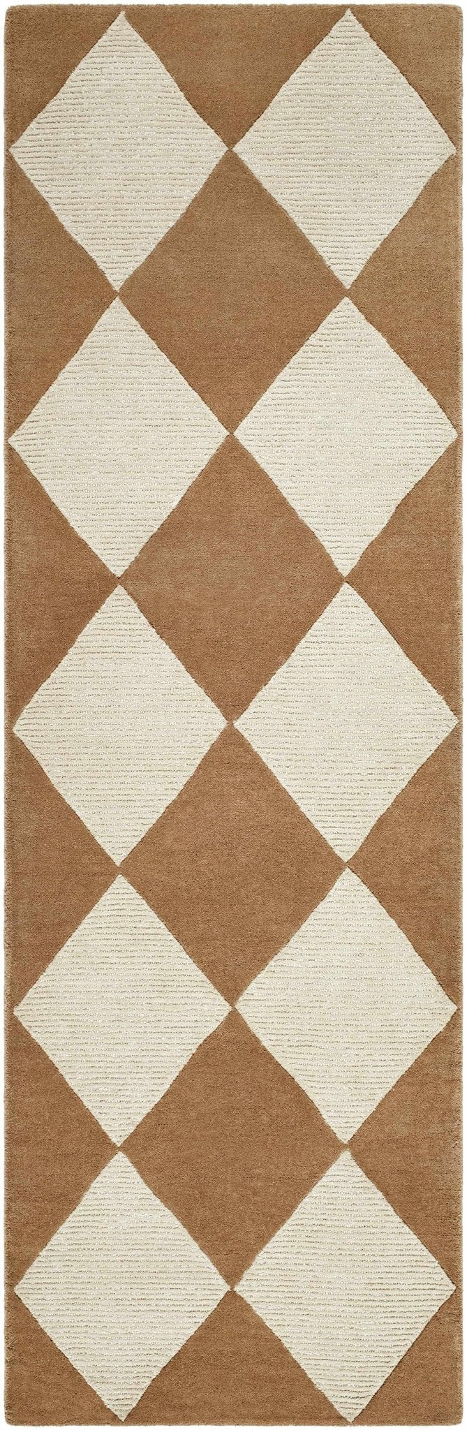 Aradia Modern Geometrical Brown And Tan Area Rug - The Rug Decor