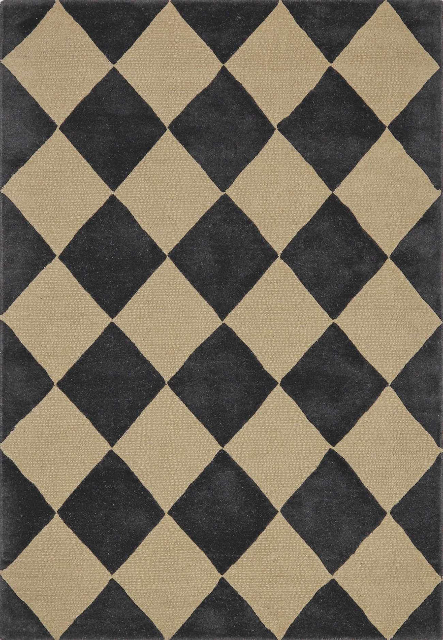 Aradia Modern Geometrical Tan And Charcoal Rug - The Rug Decor