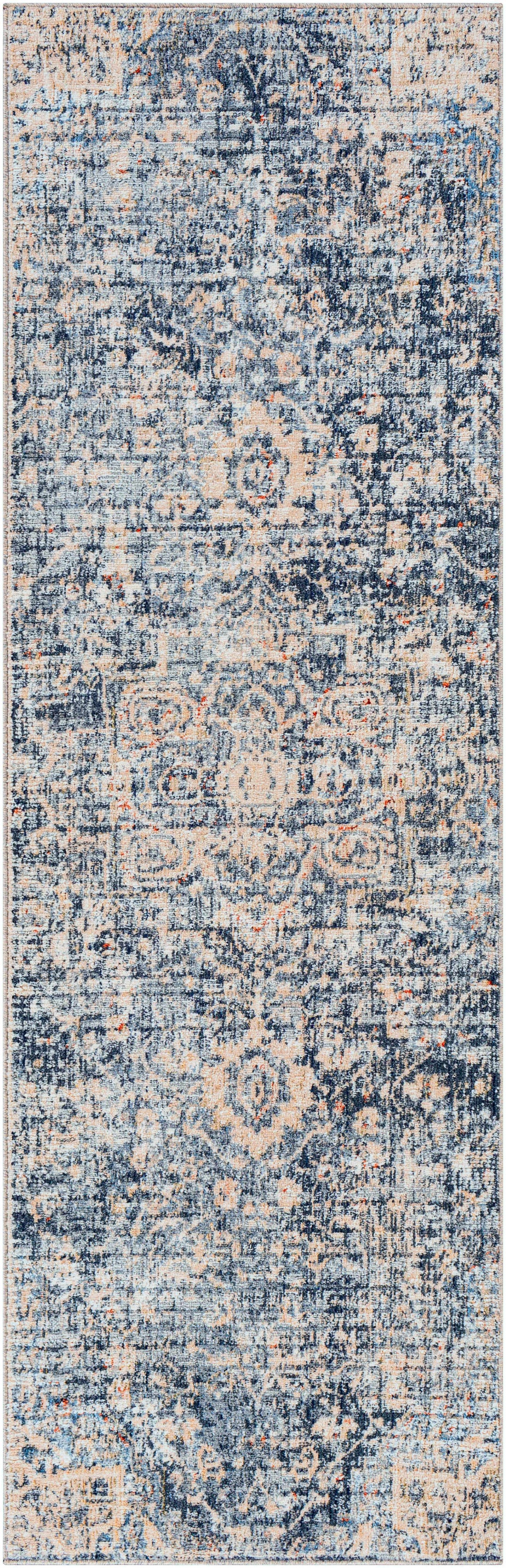 Aramayuan Traditional Style Blue And Beige Area Rug