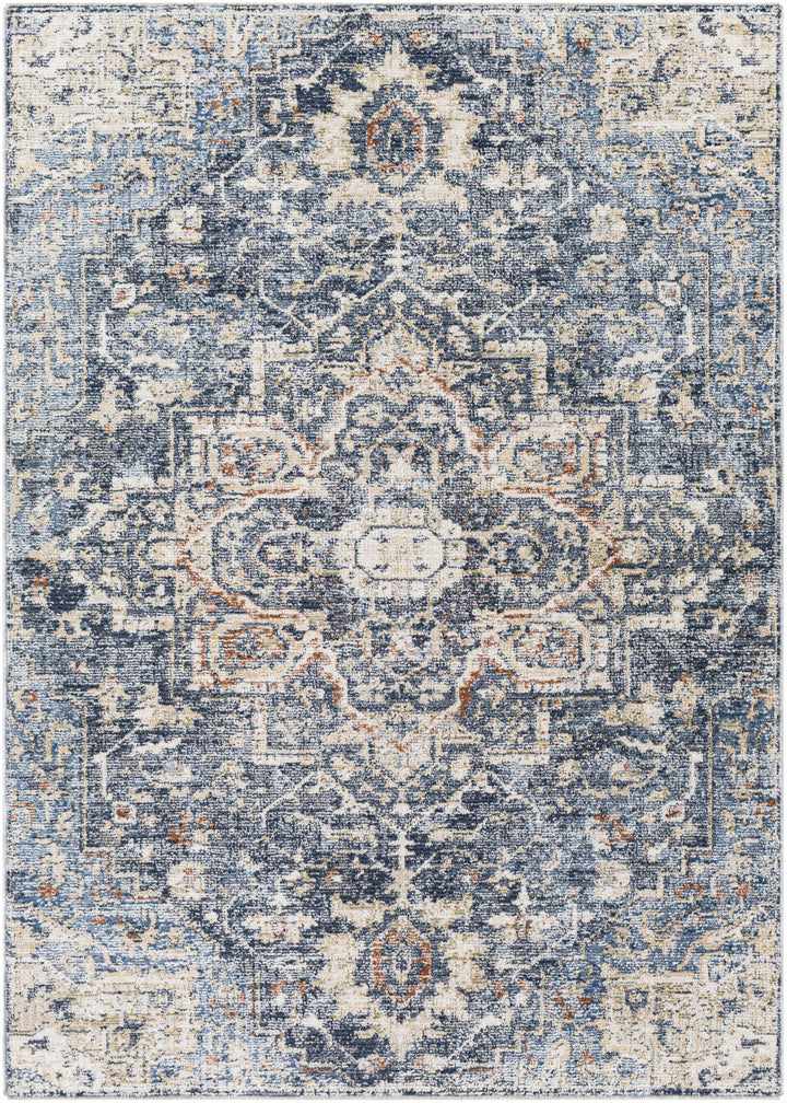 Aramayuan Traditional Style Blue And Beige Area Rug