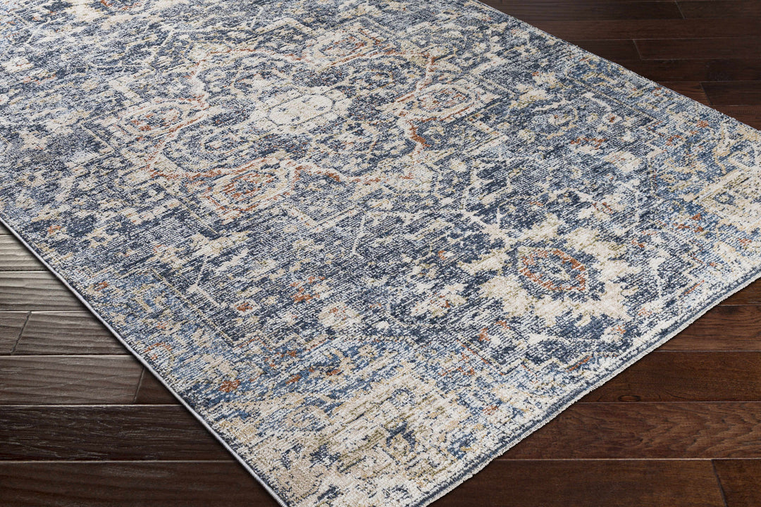 Aramayuan Traditional Style Blue And Beige Area Rug