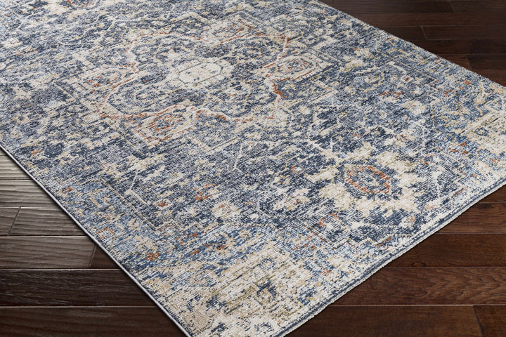 Aramayuan Traditional Style Blue And Beige Area Rug