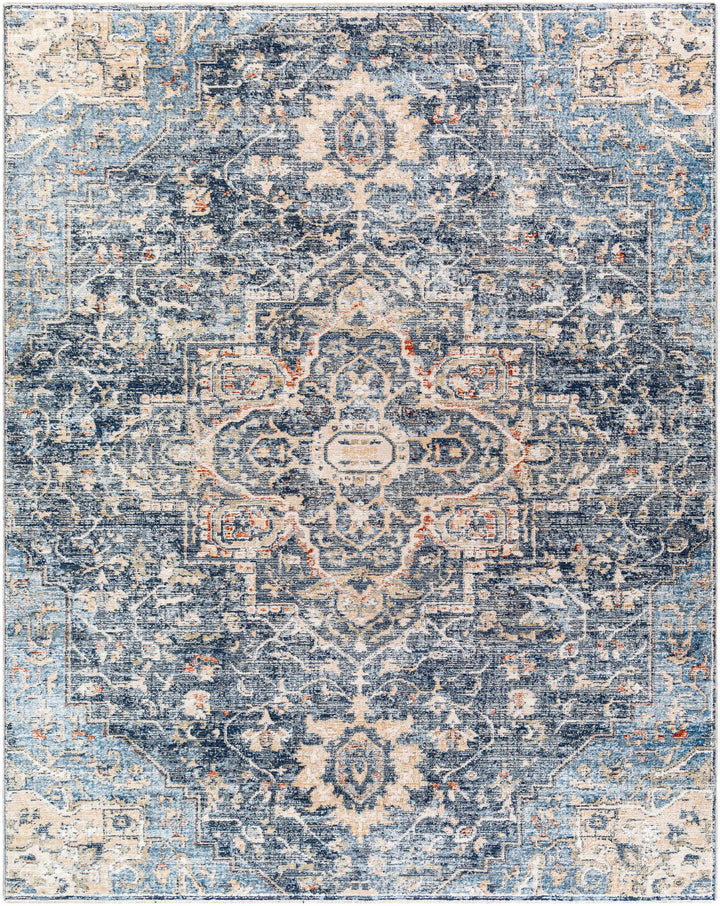 Aramayuan Traditional Style Blue And Beige Area Rug