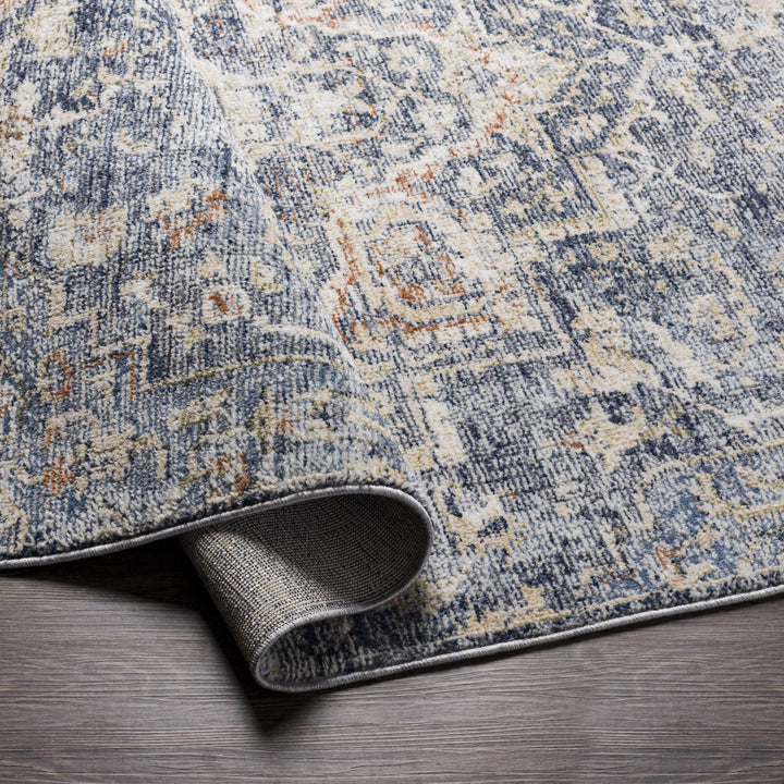 Aramayuan Traditional Style Blue And Beige Area Rug