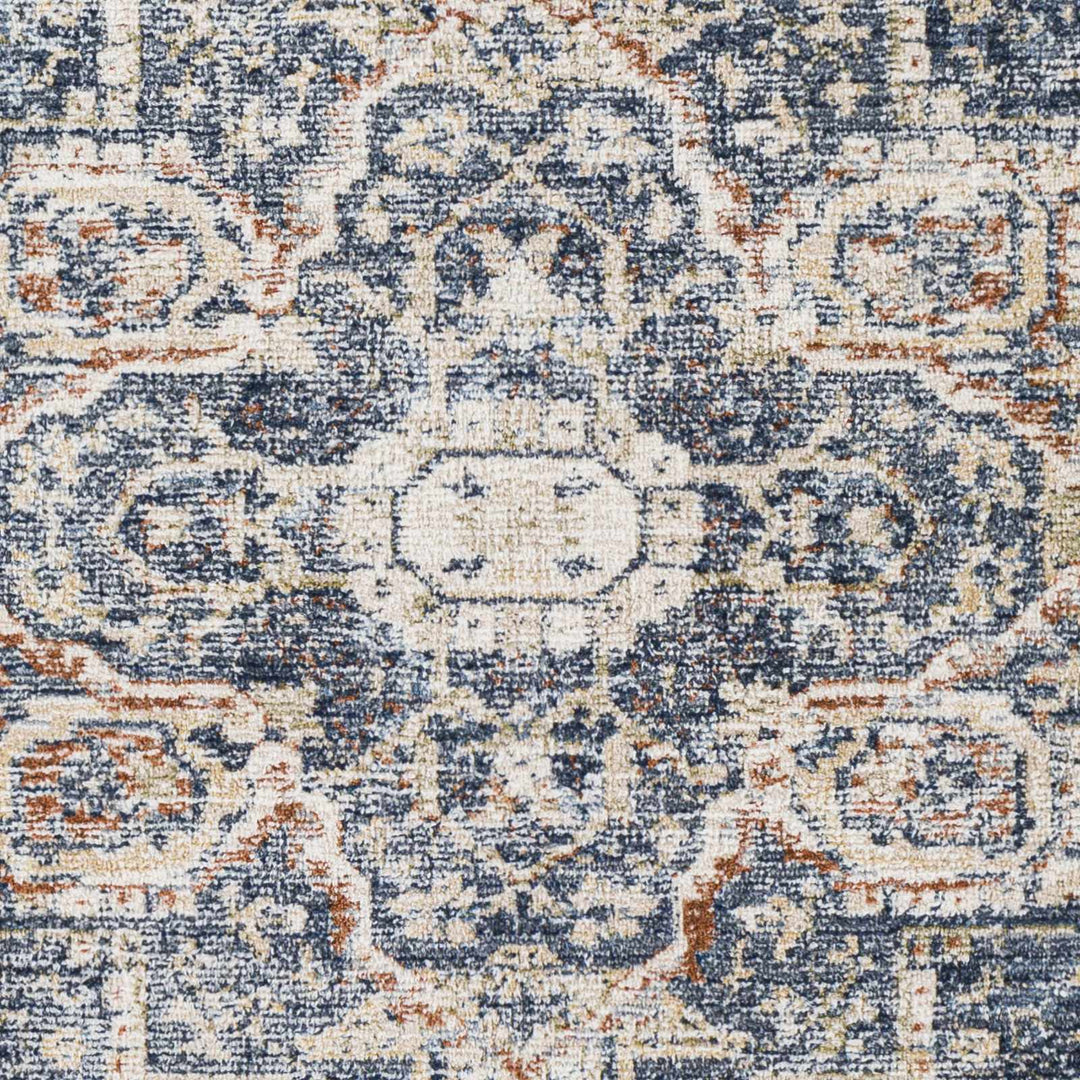 Aramayuan Traditional Style Blue And Beige Area Rug