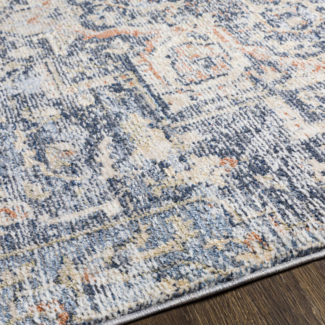 Aramayuan Traditional Style Blue And Beige Area Rug