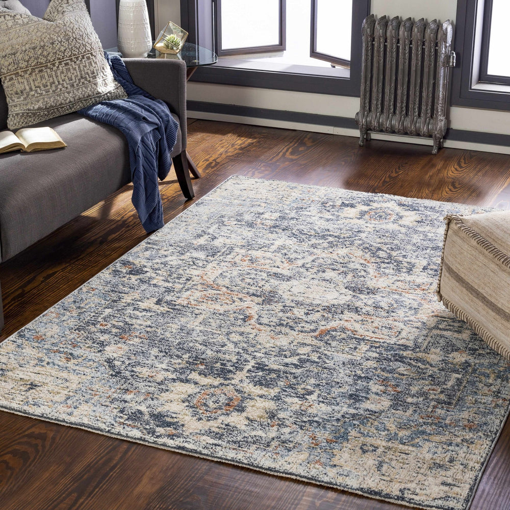 Aramayuan Traditional Style Blue And Beige Area Rug - The Rug Decor