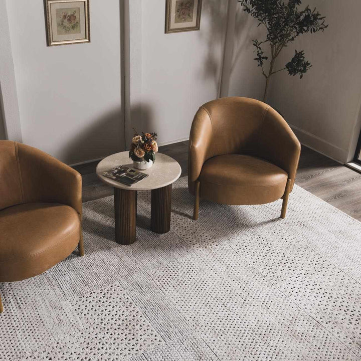 Architect Abstract Ivory And Charcoal Machine Woven Rug - The Rug Decor