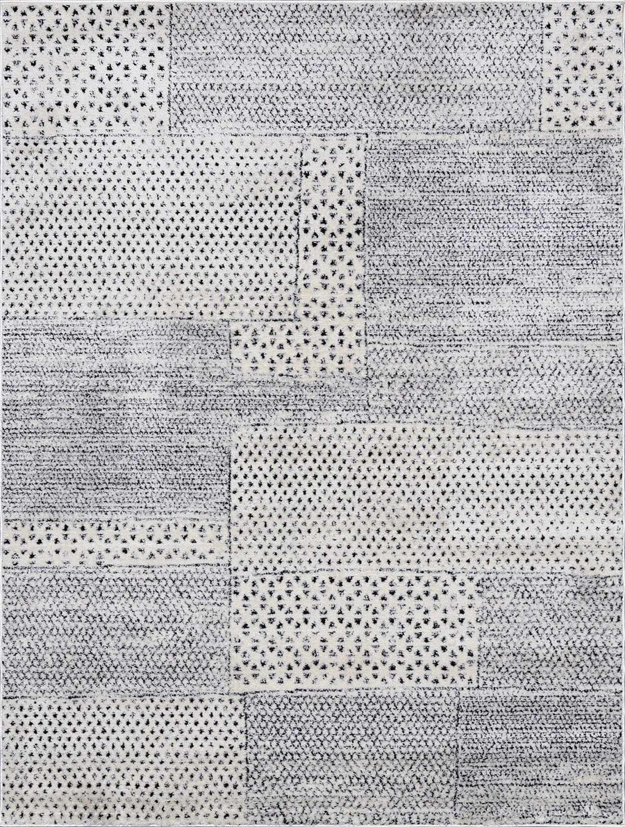 Architect Abstract Ivory And Charcoal Machine Woven Rug - The Rug Decor