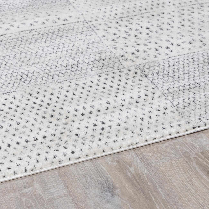 Architect Abstract Ivory And Charcoal Machine Woven Rug - The Rug Decor
