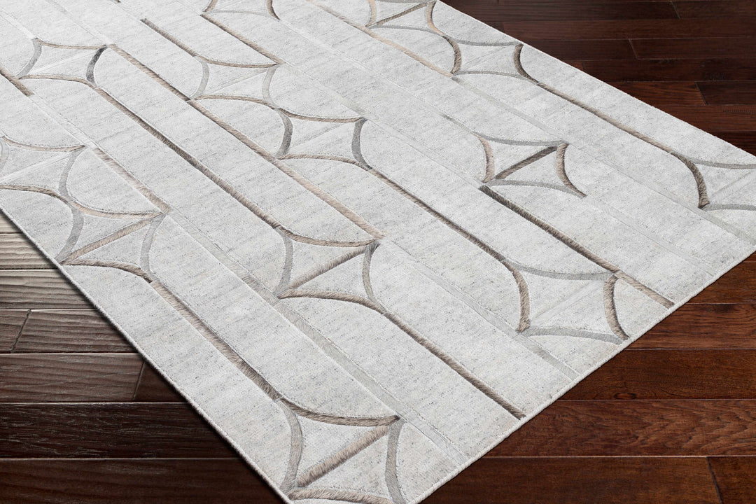 Ardahan Modern Geometrical Design Silver And Brown Area Rug