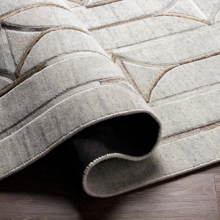 Ardahan Modern Geometrical Design Silver And Brown Area Rug