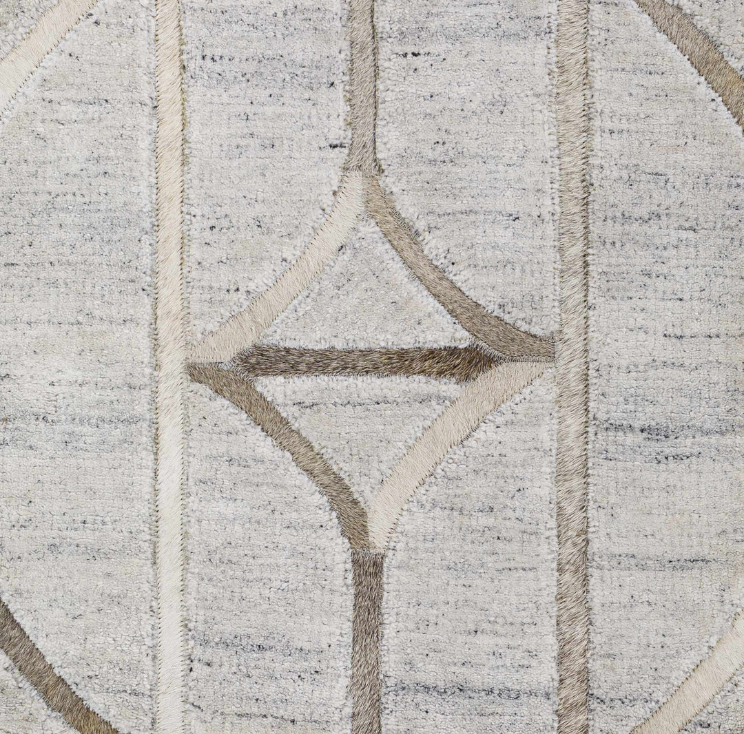 Ardahan Modern Geometrical Design Silver And Brown Area Rug