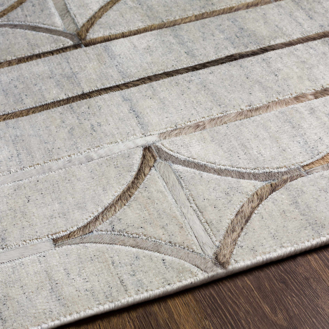 Ardahan Modern Geometrical Design Silver And Brown Area Rug