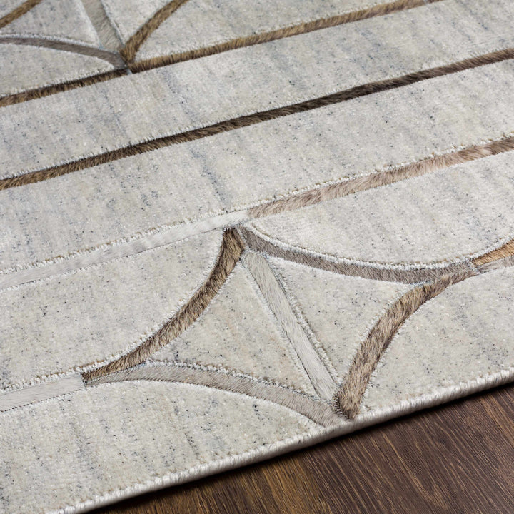 Ardahan Modern Geometrical Design Silver And Brown Area Rug