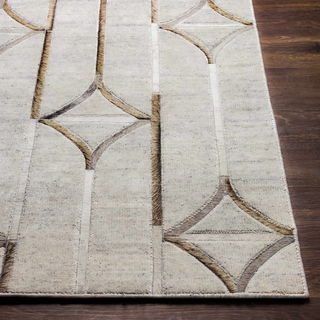 Ardahan Modern Geometrical Design Silver And Brown Area Rug - The Rug Decor