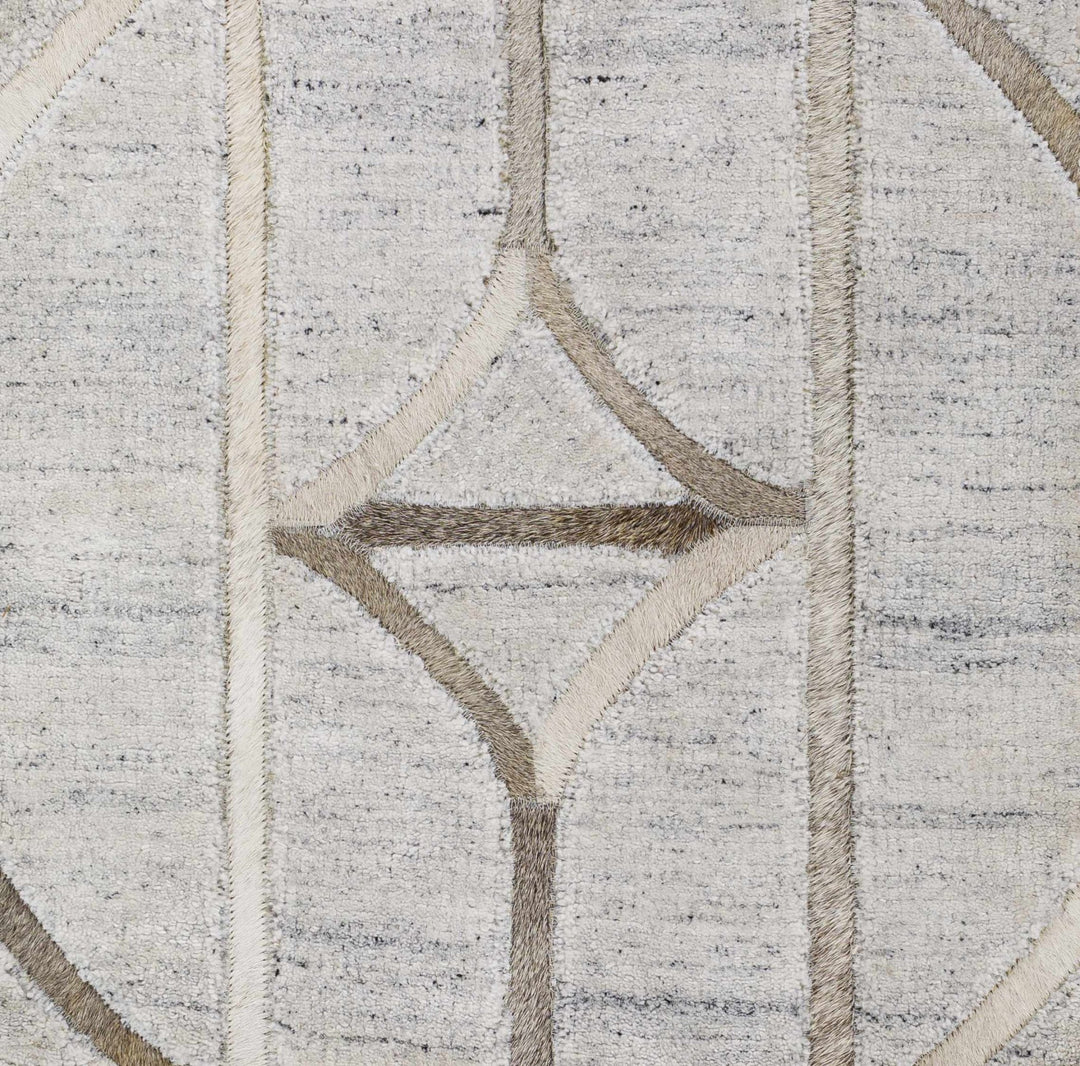 Ardahan Modern Geometrical Design Silver And Brown Area Rug - The Rug Decor