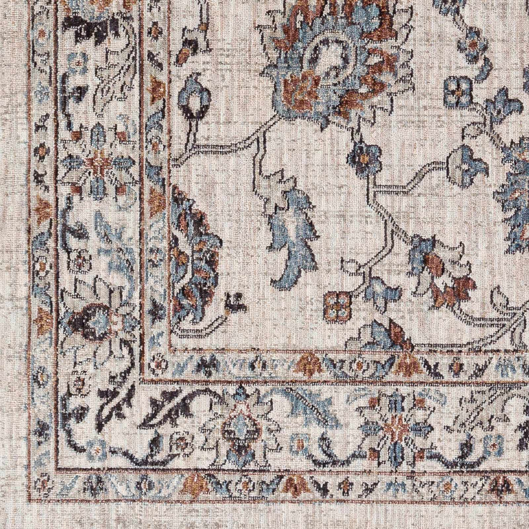 Ardin Traditional Style Cream And Blue Area Rug - The Rug Decor